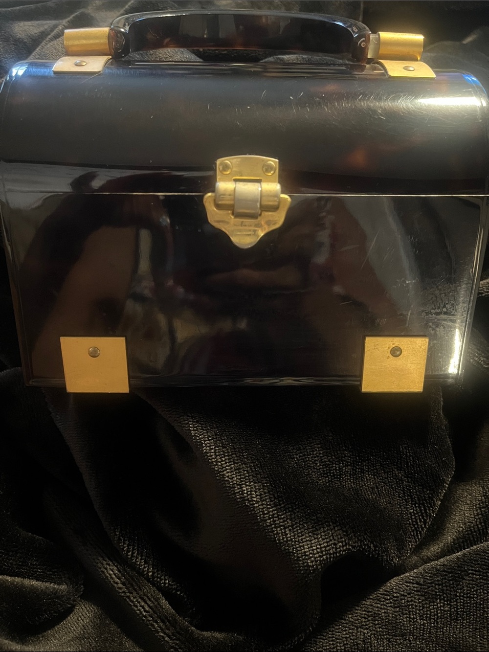 “The Midnight Trunk” vintage Lucite handbag